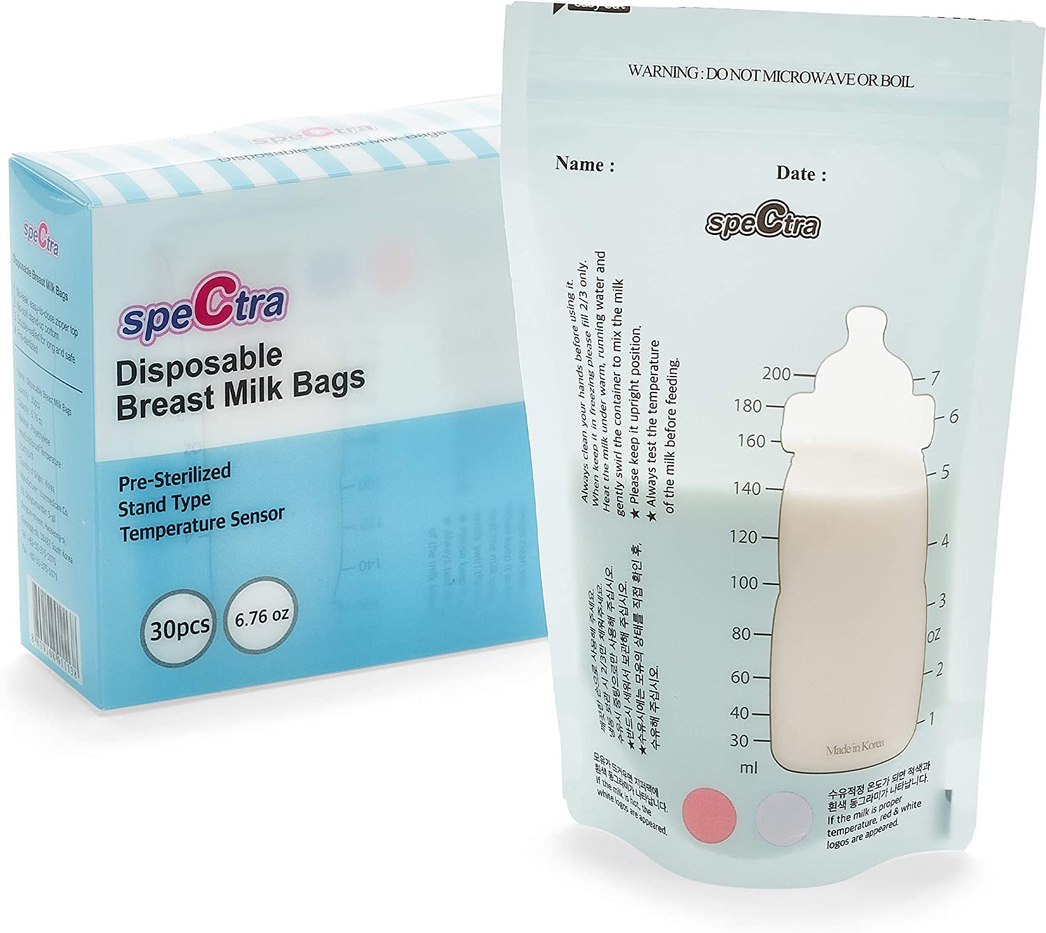 Spectra Pre-Sterilised Disposable Breast Milk Storage Bags (60 pcs / 2 Packs of 30)