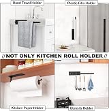 niffgaff Black Under Cabinet Paper Towel Holder Self-Adhesive Wall Mount view 4