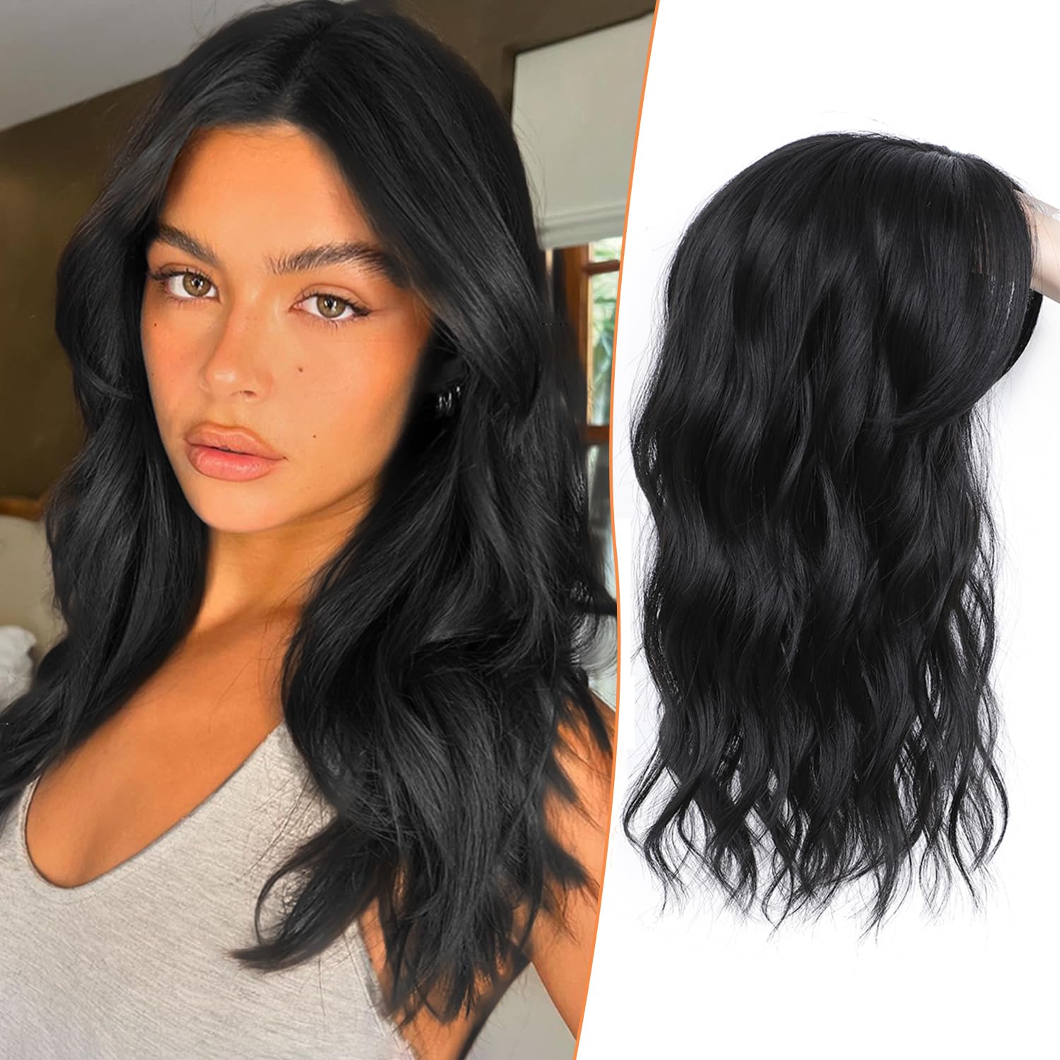 Photo 1 of PANEWAY Hair Topper 16InchToppers For Women with Thinning Hair 6.5’’x6.5’’ Ladies Wiglets for Women Daily Use- 1B