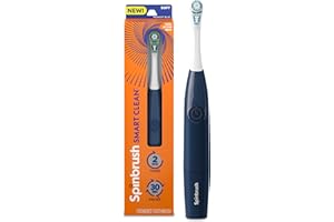 Spinbrush Smart Clean Battery Powered Electric Toothbrush, Soft Bristles, Midnight Blue