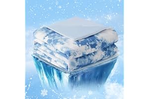 Cozy Bliss Cooling Comforter Twin Size, Cooling Blankets for Hot Sleepers and Night Sweats, Tie Dye Denim Blue Summer Comforter for Twin Size Bed, Breathable Soft Lightweight Silk Smooth