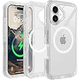 TUTUKII for iPhone 16 Clear Case, Compatible with MagSafe, Anti-Yellowing, Shockproof, Dropproof, Heavy Duty Protection, Triple Layer Magnetic Phone Case Cover for 16, 6.1", Clear
