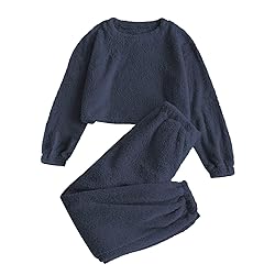ZAFUL Women's Fuzzy Lounge Casual Pajamas Sets Long