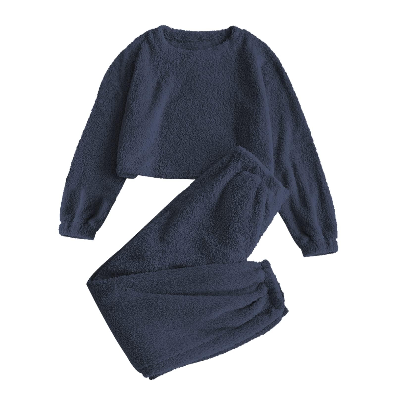 ZAFUL Women's Fuzzy Lounge Casual Pajamas Sets Long