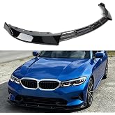 Front Lip Splitter Compatible with BMW G20 3 Series Base Model 330i 330e 2019-2022, Gloss Black V Style Bumper Air Dam Spoiler Lower Chin - Oasiland