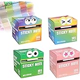 Cute Monster Pattern Sticky Note,Funny Rainbow Transparent Sticky Notes Roll,Cartoon Notes Memo Pad,Back to School Gift for Teachers & Students (style1)