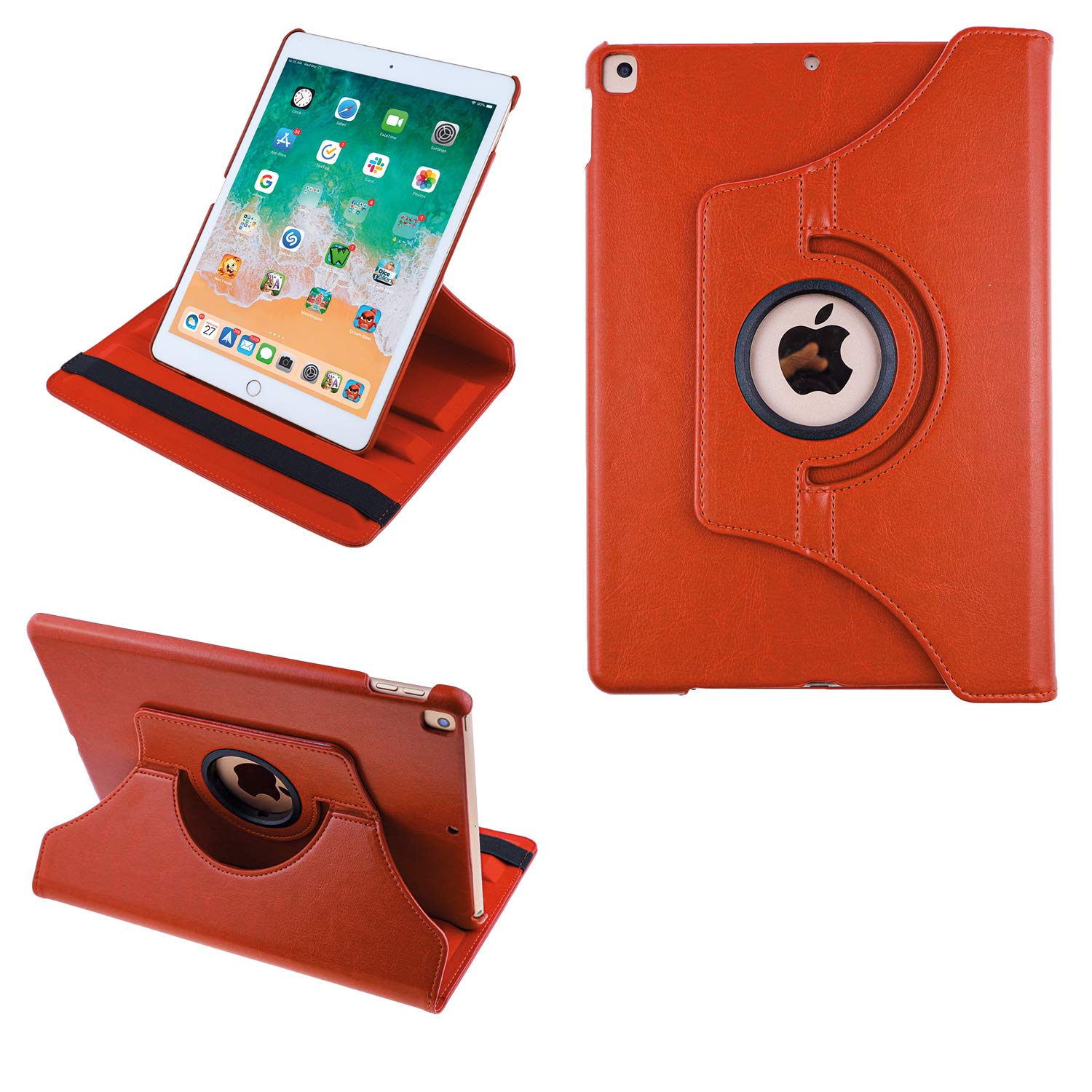 COOVY® 2.0 Protective Case for Apple iPad 10.2 (Model 2019) 360° Rotation Smart Cover Case Stand Auto Wake/Sleep | Orange