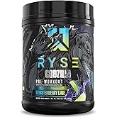RYSE Godzilla X Noel Deyzel Pre Workout Powder - Monsterberry Lime - 400mg Caffeine, High Stim Pre-Workout for Men & Women with Citrulline & Beta Alanine - Energy, Pump & Focus - 20/40 Servings