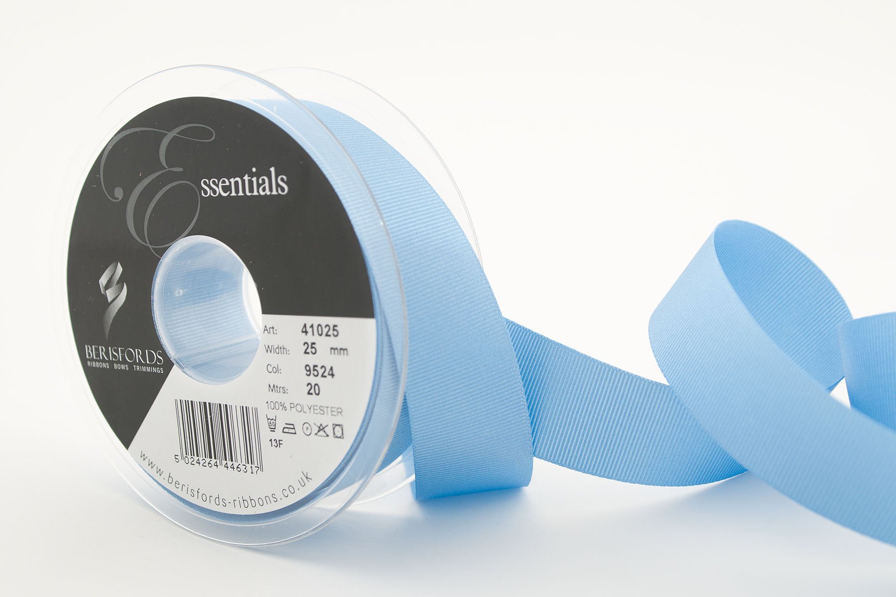 Berisfords 41025 20 m x 25 mm Polyester Grosgrain Ribbon, Cornflower โ image 1