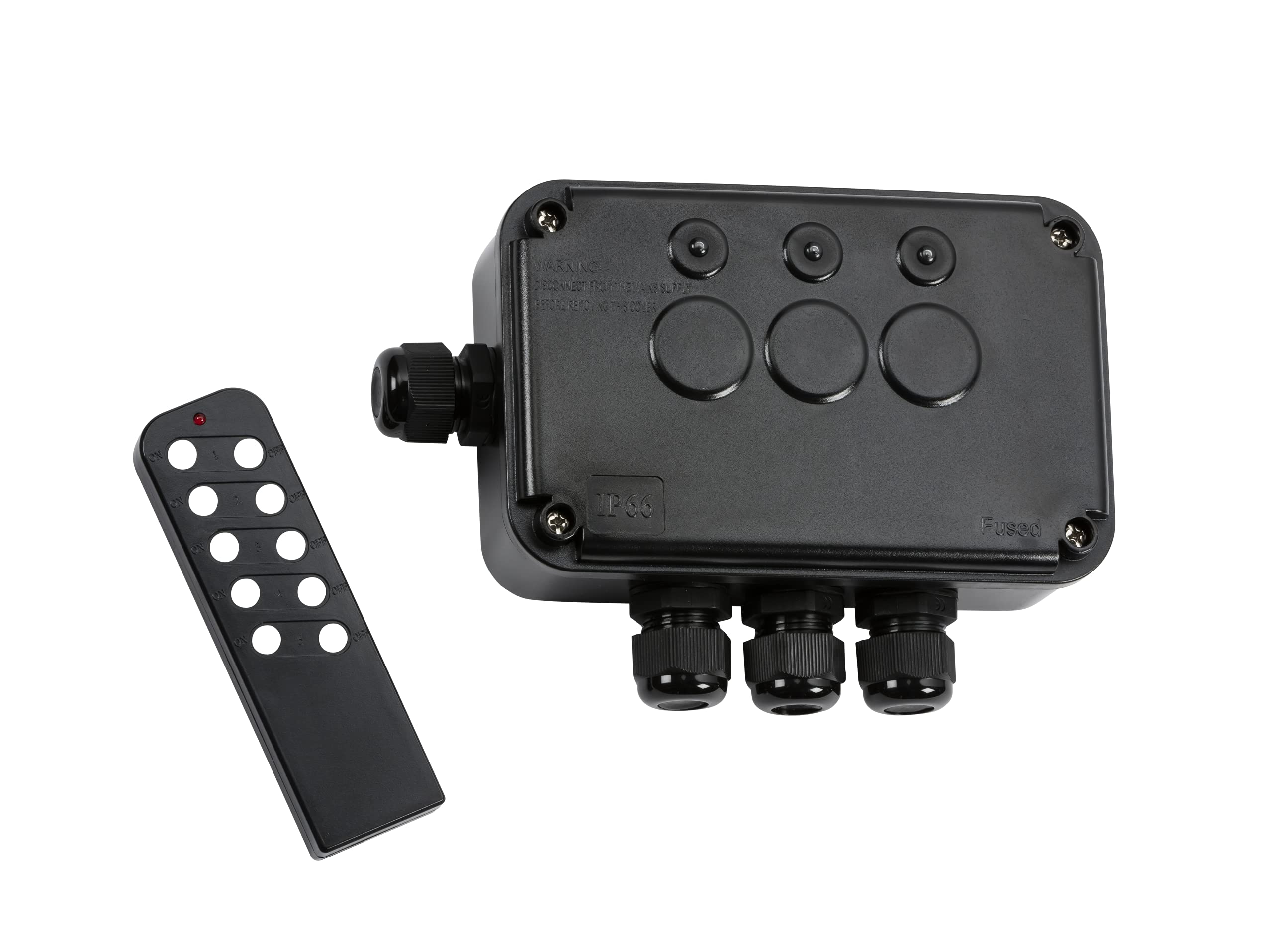 Knightsbridge Weatherproof IP66 13A 3G Remote Controlled Switch Box, Black, OP663GBK