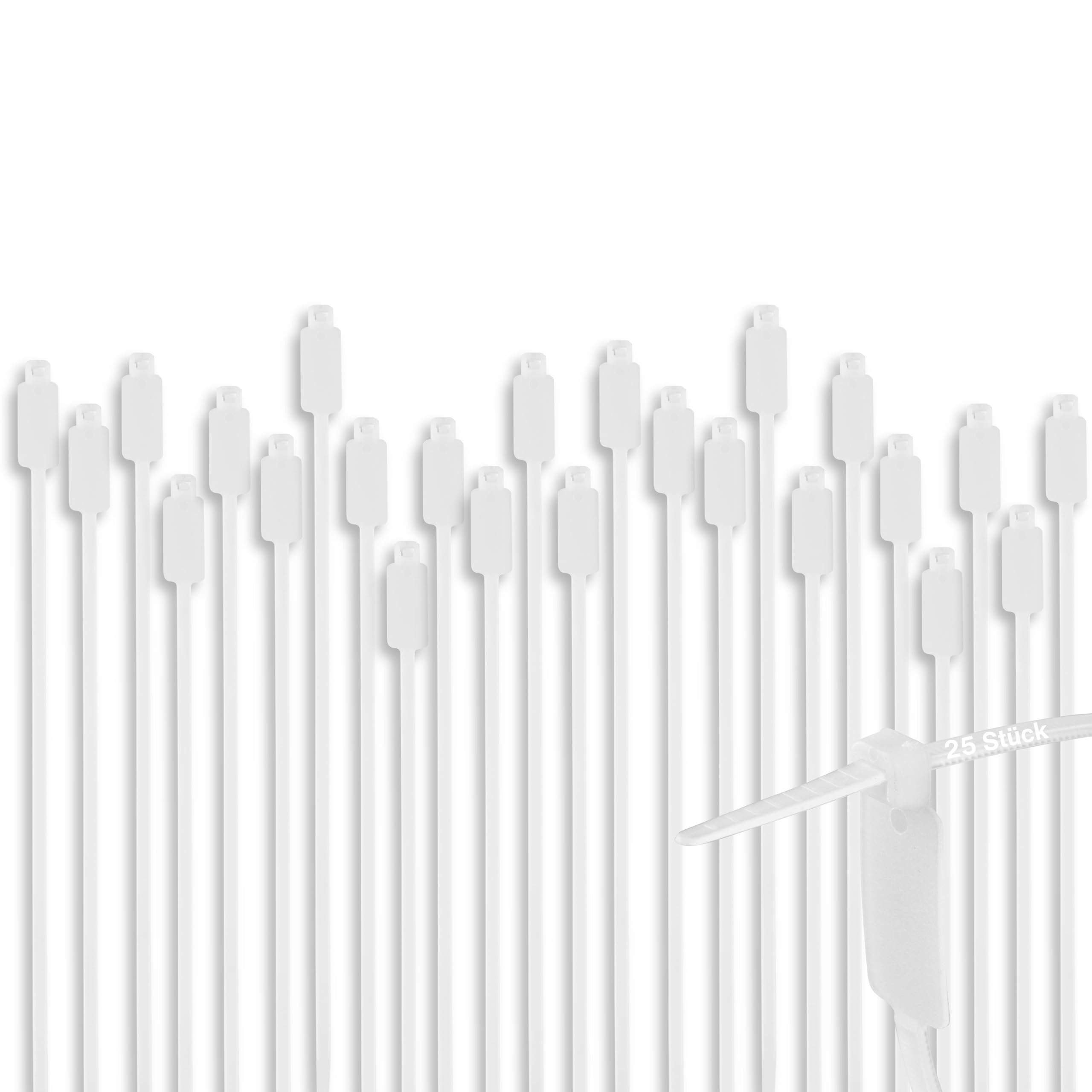 REV Ritter 0508314555 Cable Ties 125 x 7.6 mm Set of 25 Reclosable White