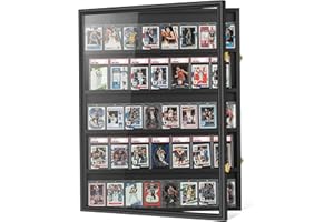 Kacorn Baseball Graded Sport Card Display Case Large 40 Cards Display Case Wooden Wall Cabinet for Basketball Football Hockey Trading Cards Display Collectibles Souvenirs