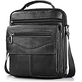COSCOOA Men's Leather Crossbody Shoulder Bag - Messenger Satchel Travel Handbag