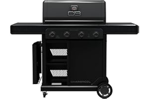CHAR-BROIL Charbroil Pro Series with Amplifire Infrared Technology 4-Burner Propane Gas Grill and Griddle Cabinet, Black - 463279224