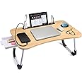 Slendor Laptop Desk Laptop Bed Stand Foldable Laptop Table Folding Breakfast Tray Portable Lap Standing Desk Reading and Writing Holder with Drawer for Bed Couch Sofa Floor