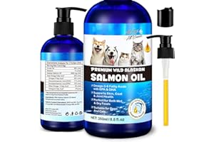 FANGCUN Alaskan Salmon Oil for Dogs, Omega-3 Fish Oil with EPA and DHA for Skin and Joint Care, Liquid Supplement for Coat Health, All Breeds and Ages, 8.8 fl oz
