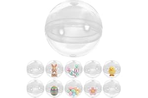 JECOMPRIS 120Pcs Vending Machine Capsules: Mini Plastic Filled Easter Eggs Balls Empty Clear Gum Balls Claw Candy Machine Toy
