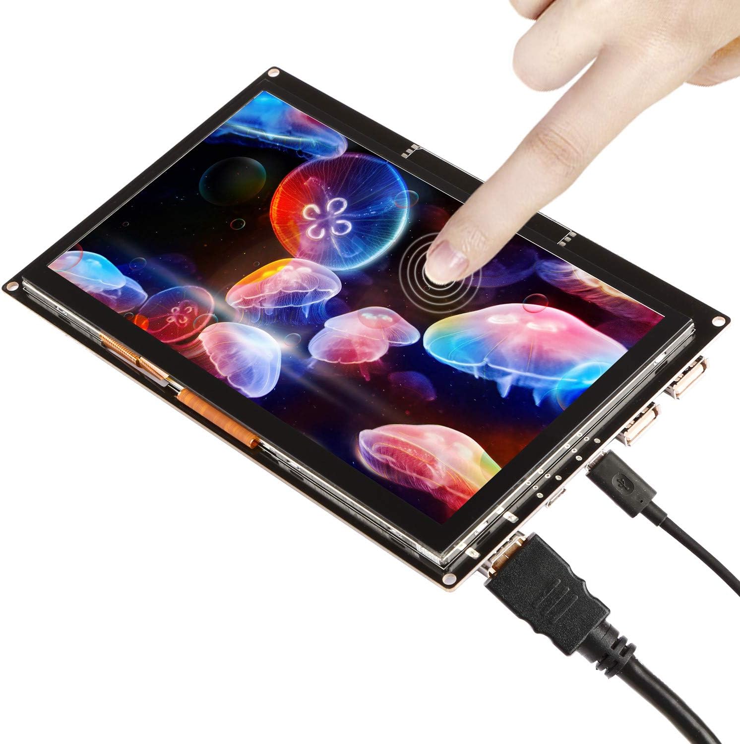 GeeekPi 7 Inch 1024x600 Capacitive Touch Screen HDMI Monitor TFT LCD Display for Raspberry Pi/Beagle Bone Black/Windows 10 and MacBook Pro.