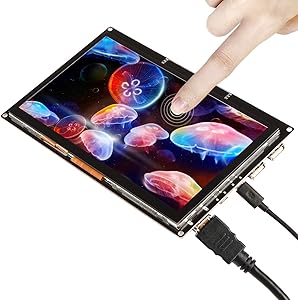 GeeekPi 7 Inch 1024x600 Capacitive Touch Screen HDMI Monitor TFT LCD Display for Raspberry Pi/Beagle Bone Black/Windows 10 and MacBook Pro.