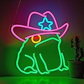 Cowboy Toad Neon Sign Frog Neon Light Cowboy LED USB Powered Dimmable Art Signs for Pub Store Man Cave Room 13.8 X 12.6 inch