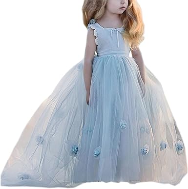 girls blue ball gown