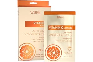 AZURE Vitamin C Brightening Under Eye Pads - Anti Aging, Lifting & Moisturizing Eye Mask Patches - Reduces Fine Lines, Wrinkl