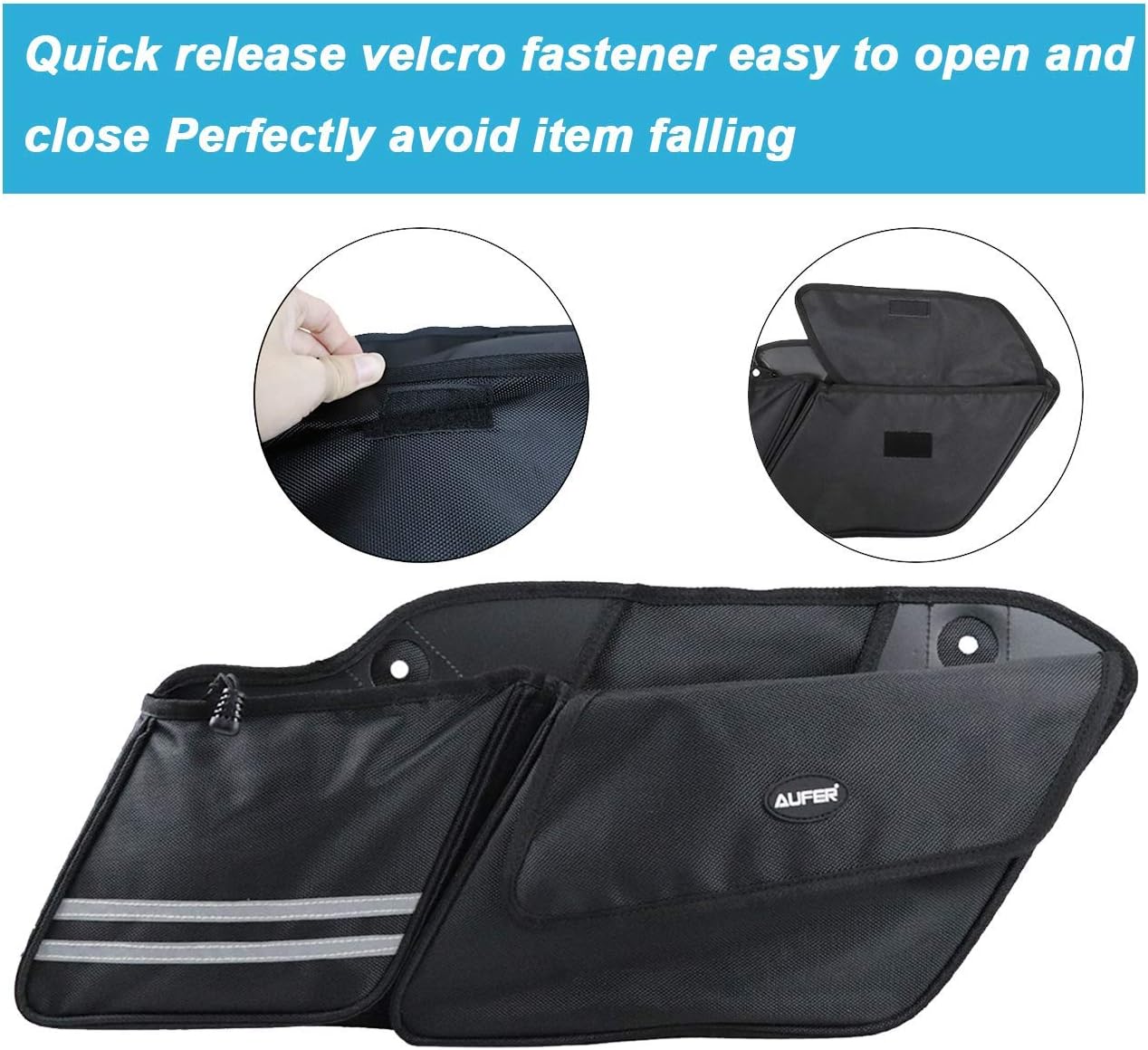 AUFER Left & Right Side Motorcycle Saddlebag Organizers Storage Bags Saddle bag Organizers Fit for 1993-2013 Touring Road King Road Glide Electra Glide: Automotive