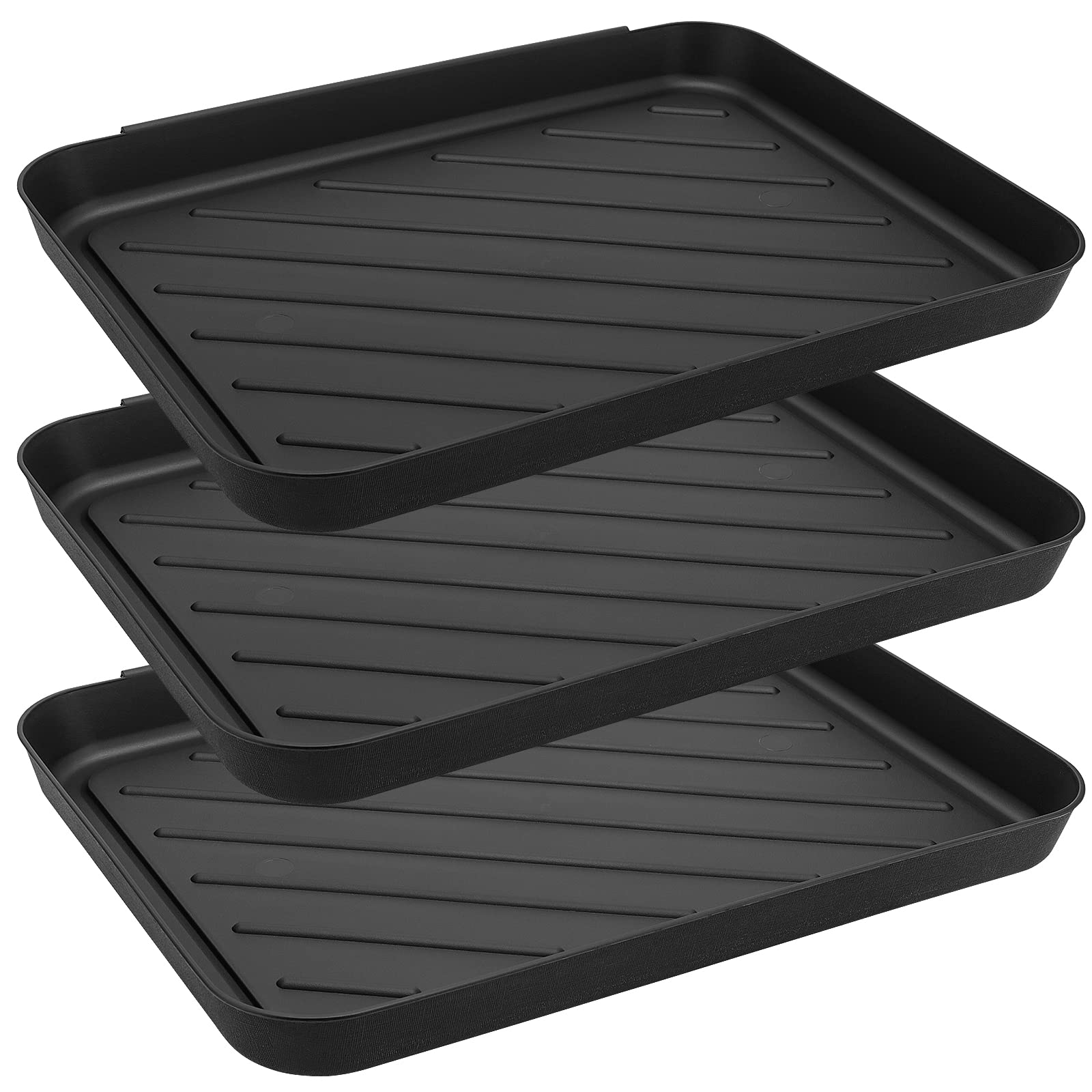 ZEONHEI Shoe Drip Tray, 3pc, Large 40 x 30 x 3 cm, Plastic, Non-slip, for Indoor & Outdoor Use