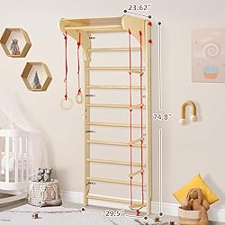 OOOK Swedish Ladder, 4 in 1 Wooden IndoorJungle Gym