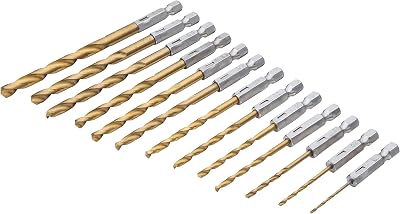 Blue Spot Tools 13pc Titanium Hex Drill Bit Set 1.5-6.5mm High Speed Steel