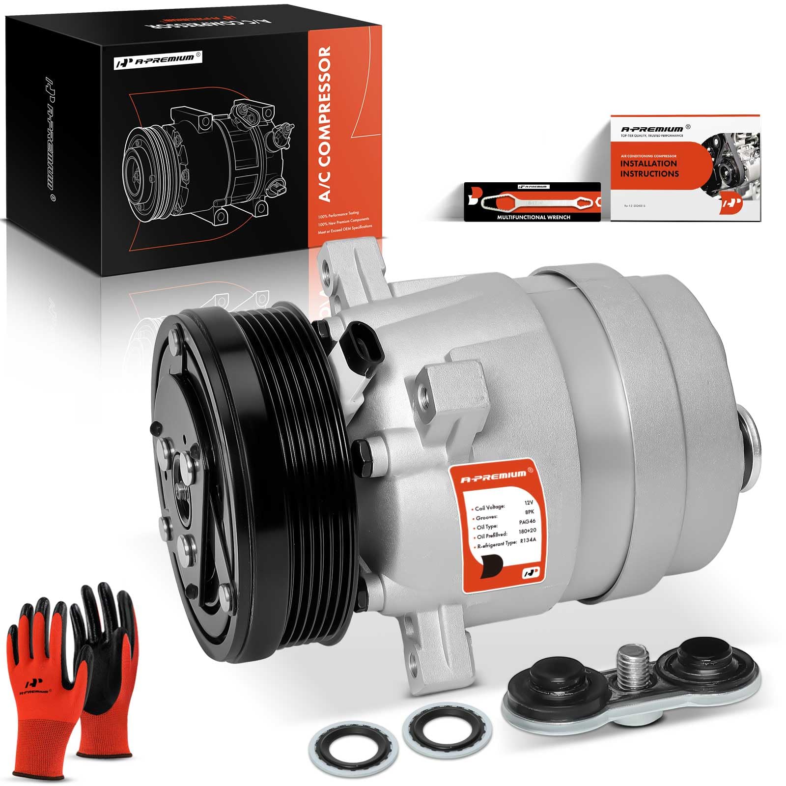 Photo 1 of A-Premium Air Conditioner AC Compressor with Clutch Compatible with Chevrolet S10 2.2L 1998-2003, GMC Sonoma 2.2L 1998-2003, Isuzu Hombre 2.2L 1998-2000