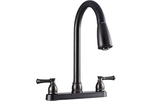 Dura Faucet DF-PK350L-VB Low Weight Metallic Plating over ABS Plastic Resin Two-Handle Pull-Down RV Kitchen Sink Faucet (Venetian Bronze)