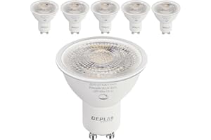 GEPLAD 6 Pack GU10 LED Spotlight Bulbs,Dimmable, 5000K Daylight 582LM, 50W or 60W Halogen Equivalent,6W Recessed Light Bulbs for Kitchen, Range Hood, Living Room, Bedroom