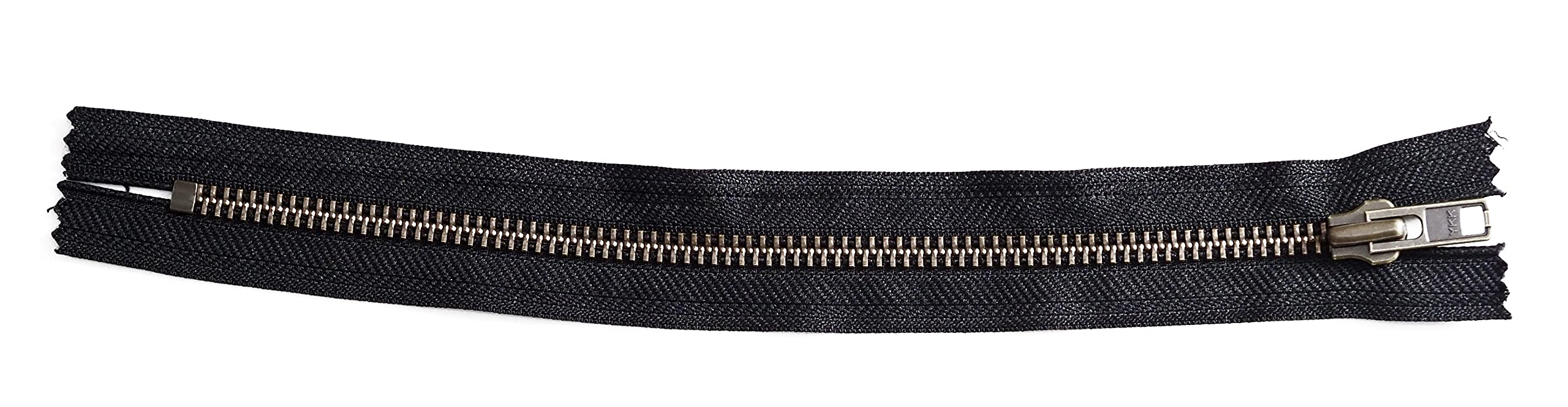 YKK Closed End Metal Bronze Zip. 4, 5, 6, 7, 8, 9, 10, 11, 12, 15, 20 inch. Width No 8 (20 inch)