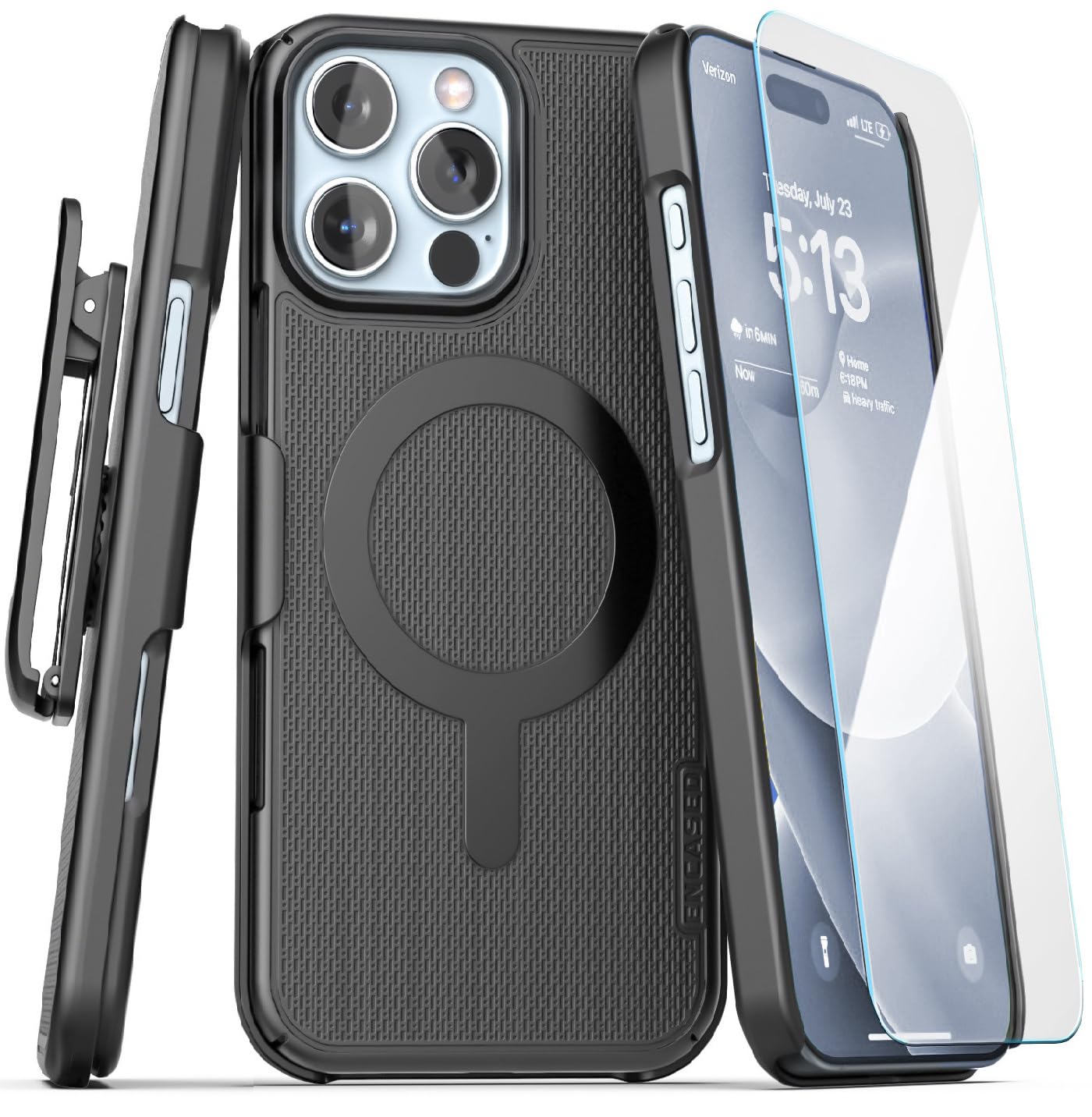 Encased Belt Clip Case for iPhone 16 Pro, (MagSafe Compatible) Ultra Thin Magnetic Phone Holster (SlimLine Series)