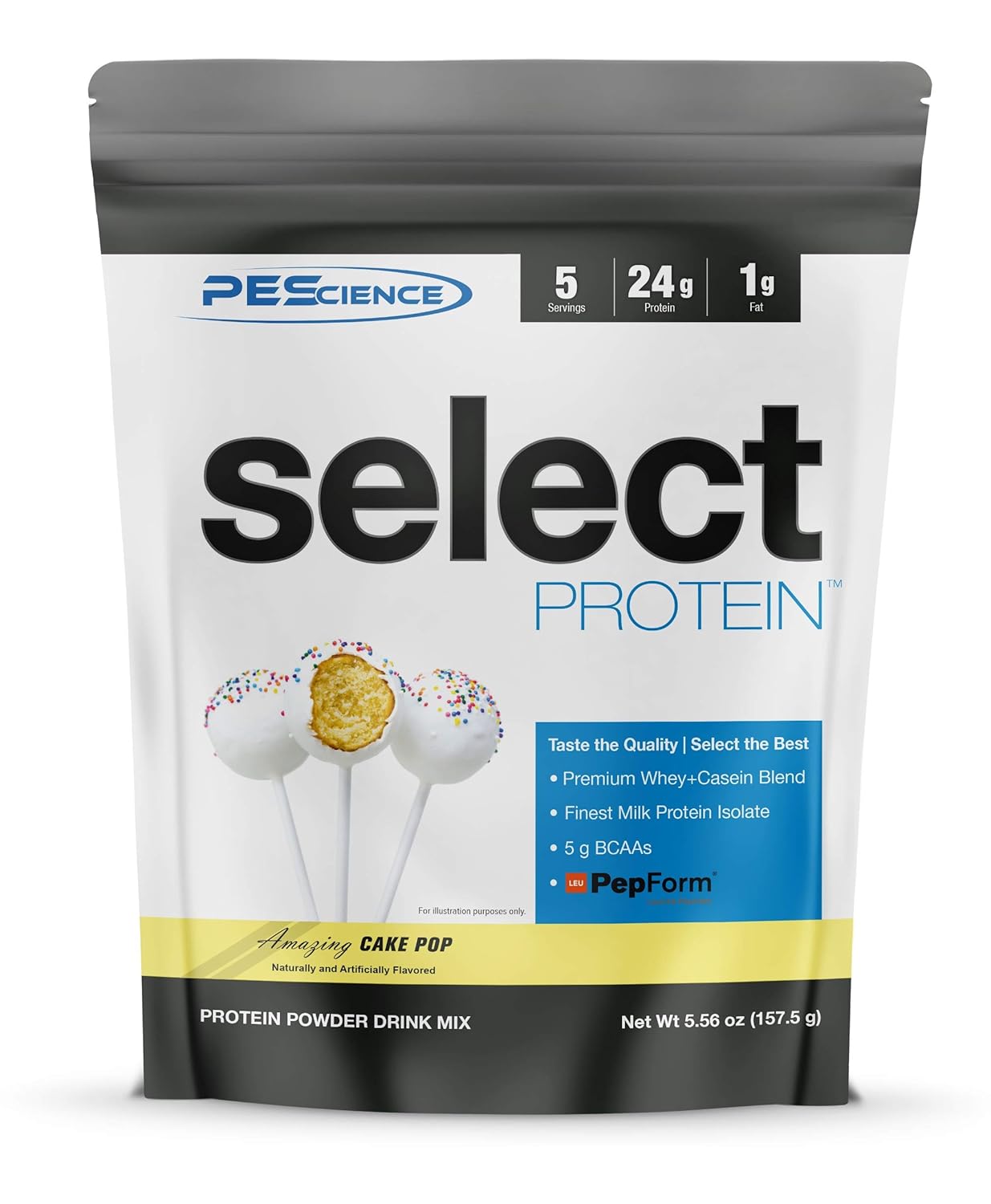 PEScience Select Protein Powder, Cake Pop, 5 Serving, Whey and Casein