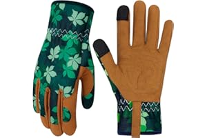 MERTURN Leather Gardening Gloves for Women Thorn Proof Garden Gloves Touch Screen Working Gloves Gifts,M