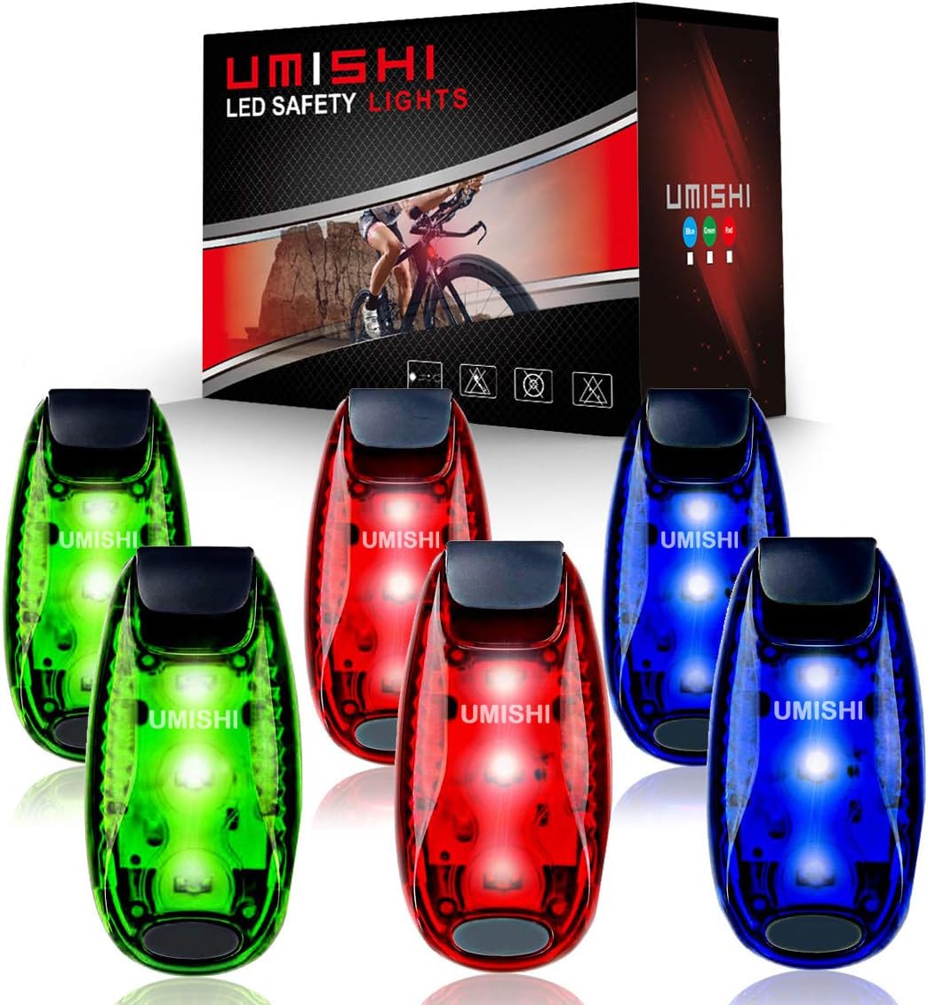 LED Safety Light (6 Pack), Clip On Strobe Running Lights for Runners, Walking, Bicycle, Dog Collar, Stroller, Best Night High Visibility Accessories for Your Reflective Gear