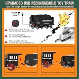 BUBUQE Remote Control Train Set with Steam Locomotive & Tracks view 3