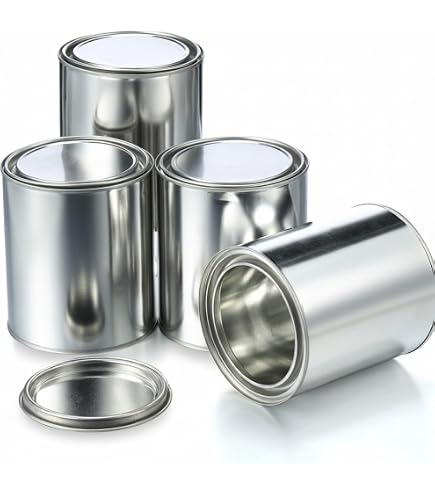 Lot De 5 Boîtes Métal Pour Peinture – 0,5 Litre Avec Couvercle – APP – Pratiques Et Solides