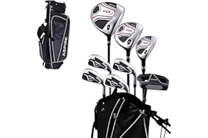 Aspire XD1 Teen Golf Club Set for Ages 13–16 – Complete Youth Golf Set with Driver, Hybrid, 7–PW Irons, Putter, Stand Bag & 3 Headcovers - Graphite/Steel Shafts