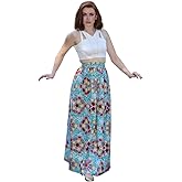 Ashanis Kimberley Print Blue Teal Maxi Skirt