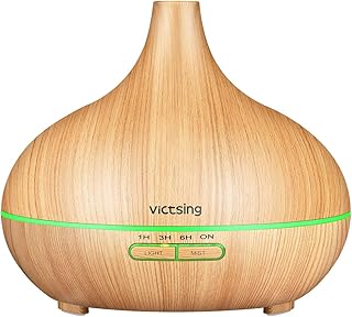 VicTsing Aroma Diffuser,300ml Luftbefeuchter Ultraschall Vernebler Raumbefeuchter Elektrisch Duftlampe Öle Diffusor mit 7 Farben LED,mehr als 30ml/h Feuchtigkeitsabgabe für Raum,Büro,Yoga,Spa,usw