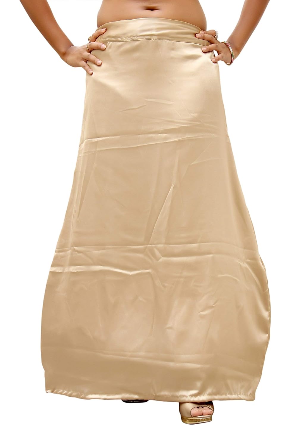 s.k. textiles women's satin cancan 3 layered petticoat (beige,42)