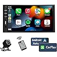 Naifay Double Din Car Stereo Compatible with Apple Carplay and Android Auto, 7 inch HD Touchscreen Car Radio Car Audio Receiv