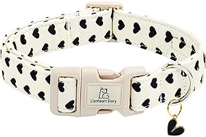 Lionheart glory Valentine's Dog Collar-Hearts Print Dog Collar for Medium Cute Dog Collars Spring Female Male Pet Gift Adjustable Heavy-Duty Soft Collar Holiday