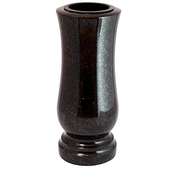 Stylish Grave Vase Cemetery Vase Real Granite Swedish Black Height
