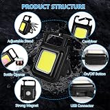 URAQT 1000 Lumen Rechargeable COB Keychain Flashlight Mini LED Torch 4 Modes view 3