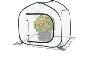 Toboom Mini Transparent Pop Up Greenhouse for Indoor and Outdoor Backyard Gardens - Portable Large Space and Durable