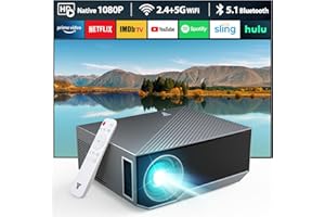 Projector with Wifi and Bluetooth, ZDK 16000 Lumen Native 1080P Full HD Outdoor Indoor Portable Movie 4K Video Projector for Bedroom laptop Iphone iOS/Android/TV Stick